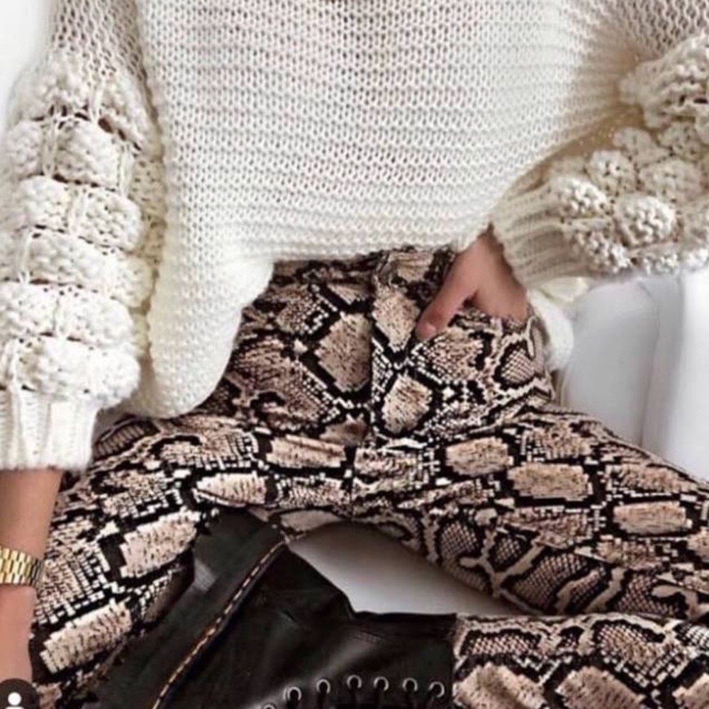 Zara Snakeskin Print Jeans